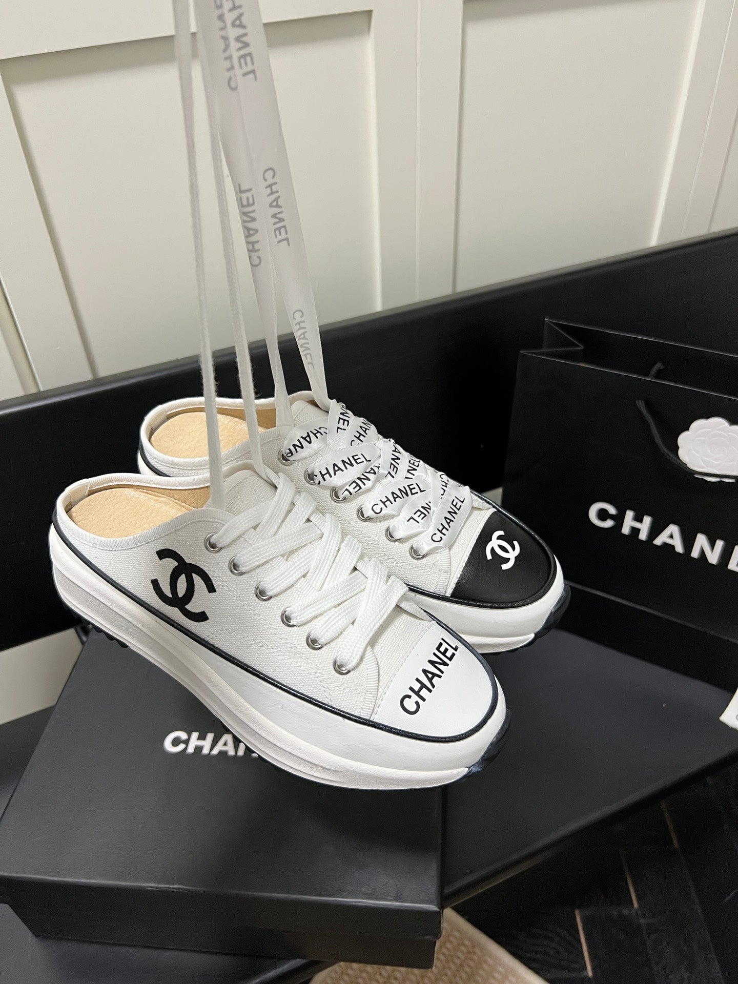 24 New CL Classic Canvas Leather Casual Half Drag Slippers XC0424040705