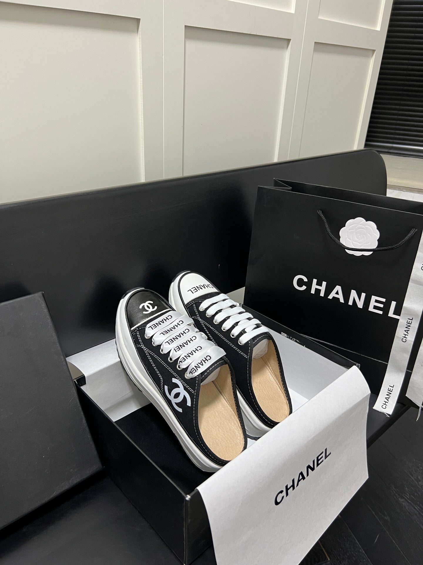24 New CL Classic Canvas Leather Casual Half Drag Slippers XC0424040705
