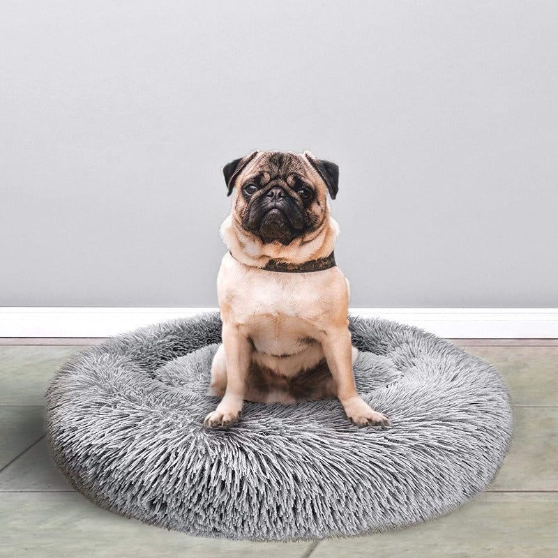 Calming Cuddler Long Fur Donut Bed