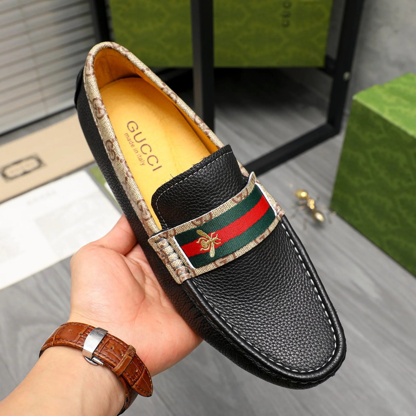 Trendy classic printed men's casual loafers 1024040114