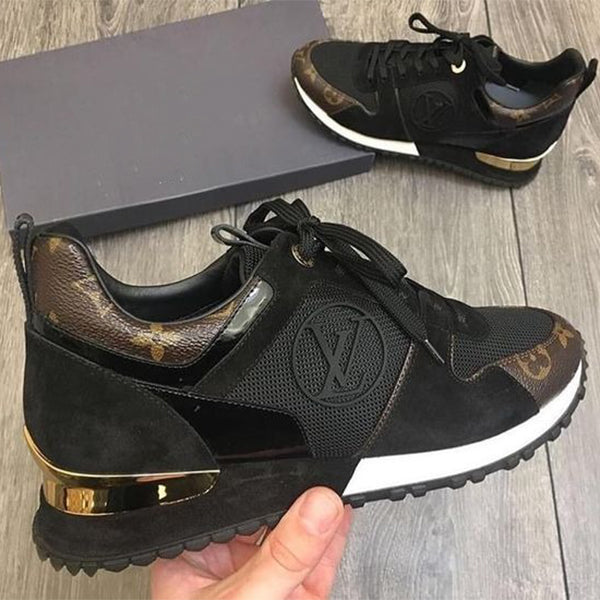 Men's luxury brown and black double color matching rubber sole casual shoes