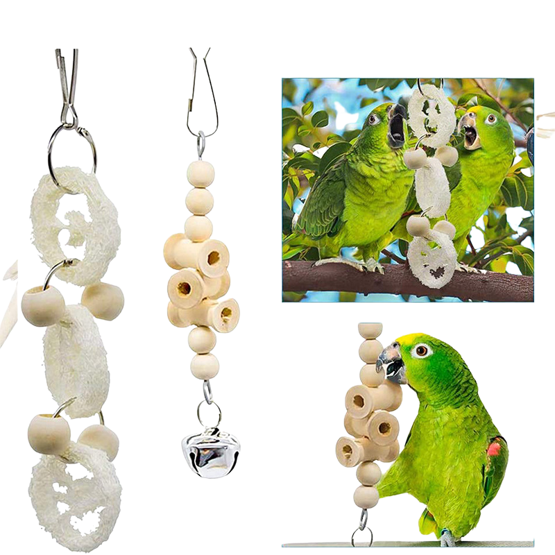 7 Pieces Wood Bird Toys
