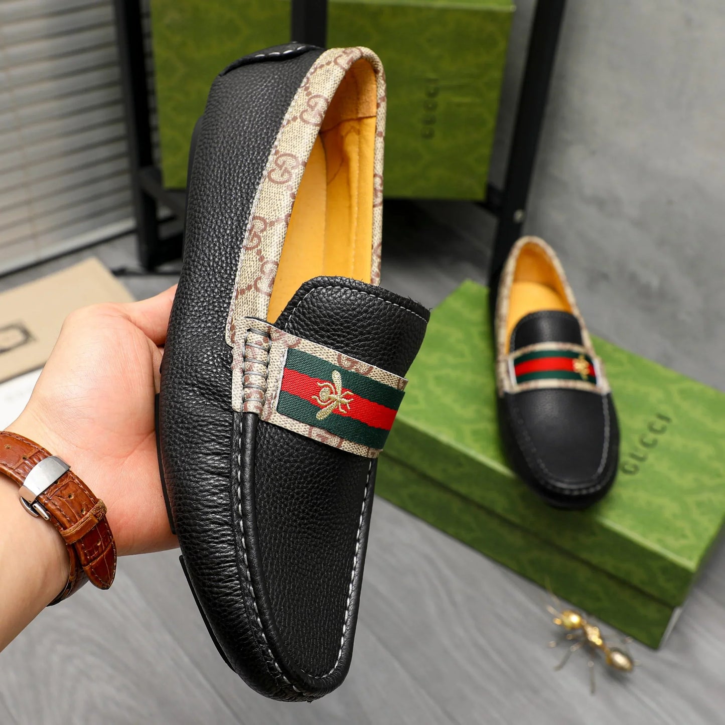 Trendy classic printed men's casual loafers 1024040114