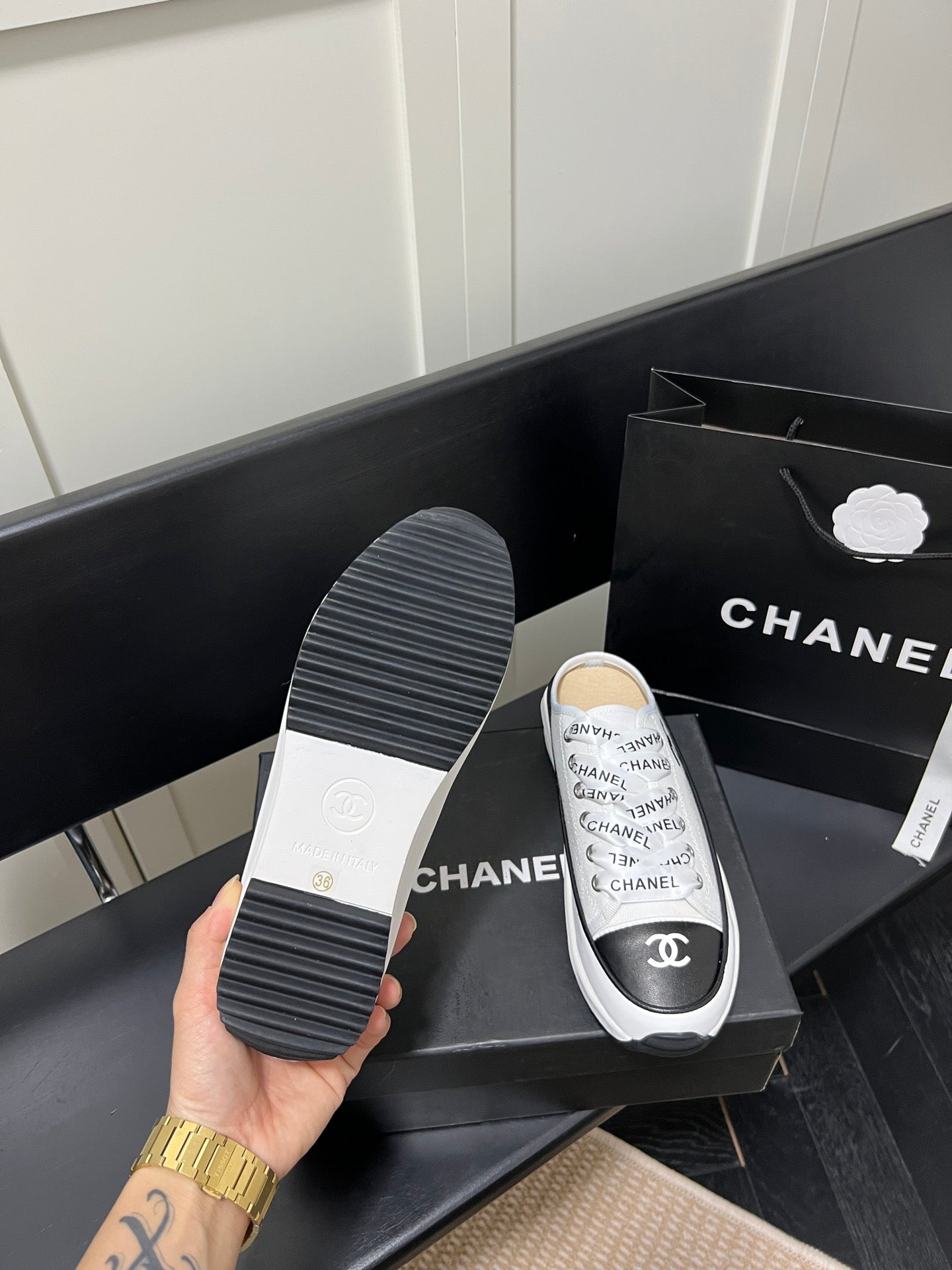 24 New CL Classic Canvas Leather Casual Half Drag Slippers XC0424040705