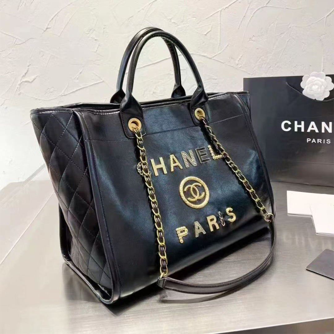 CHA Leather Large Shopping Tote Bag 04250032601