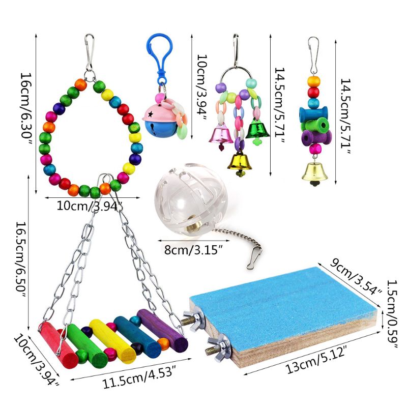 8 Pieces Parrot Training Chew Toys Set