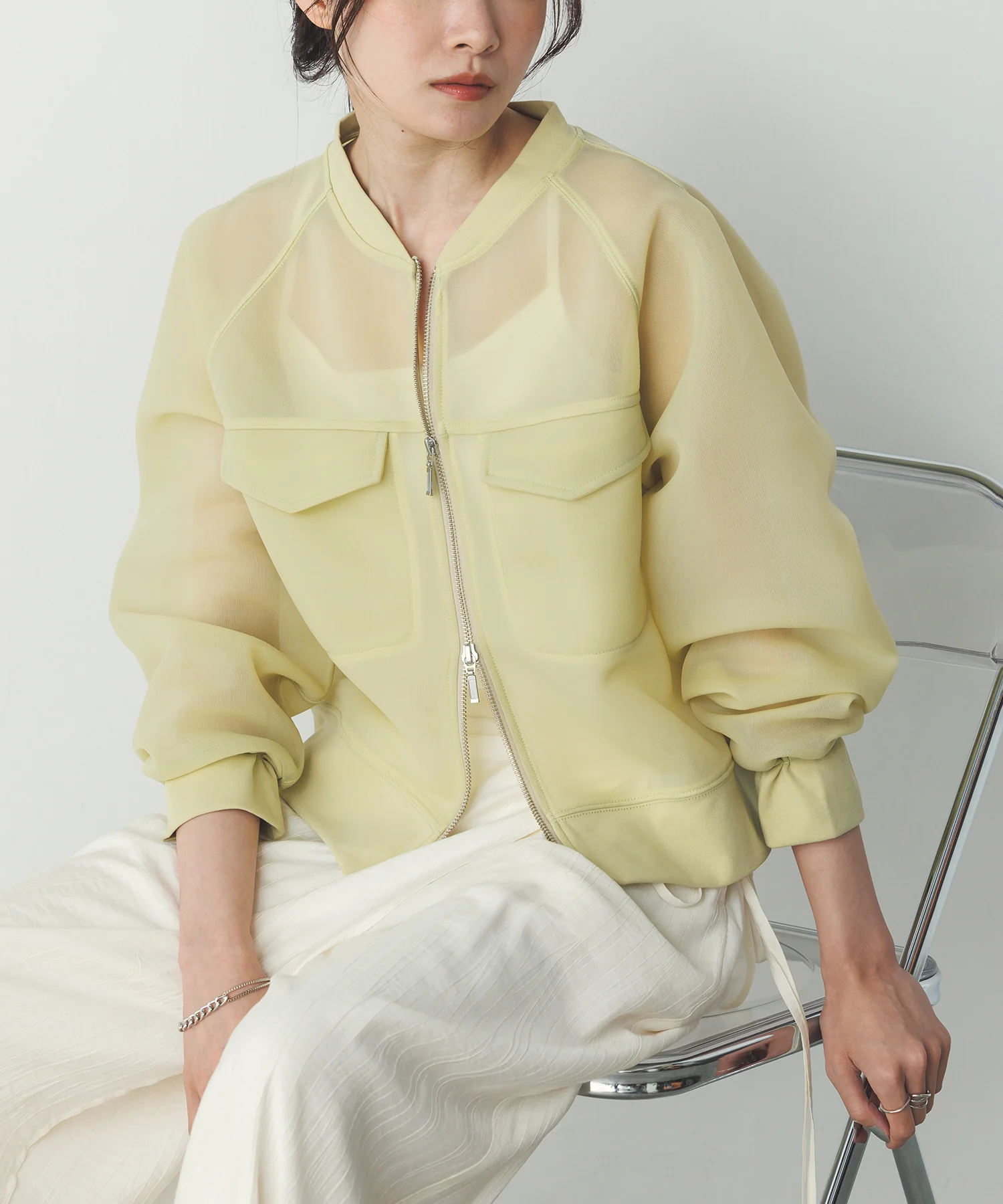 シアーダンボール ダブルジップブルゾン