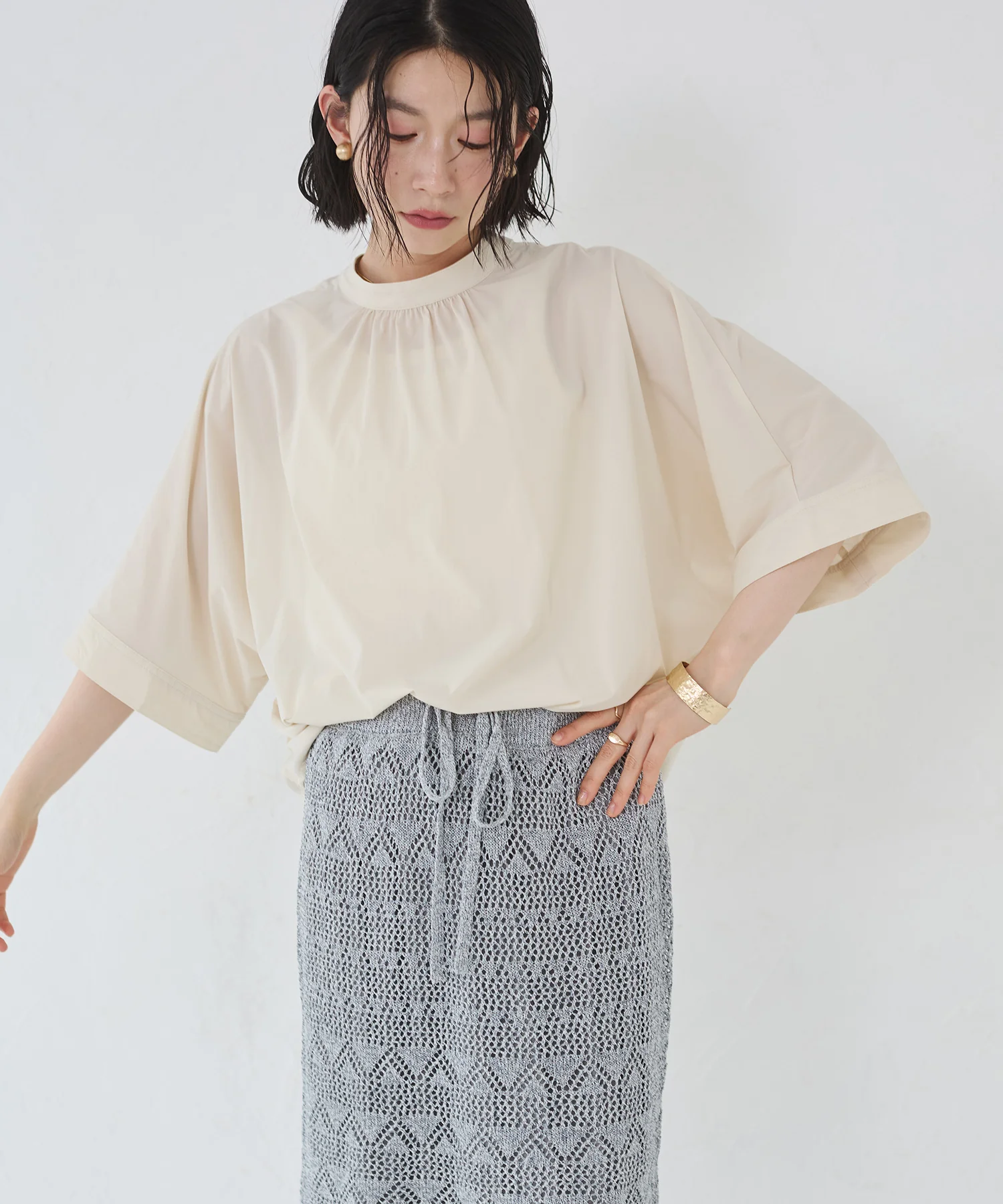 【接触冷感】ドルマンシャツ