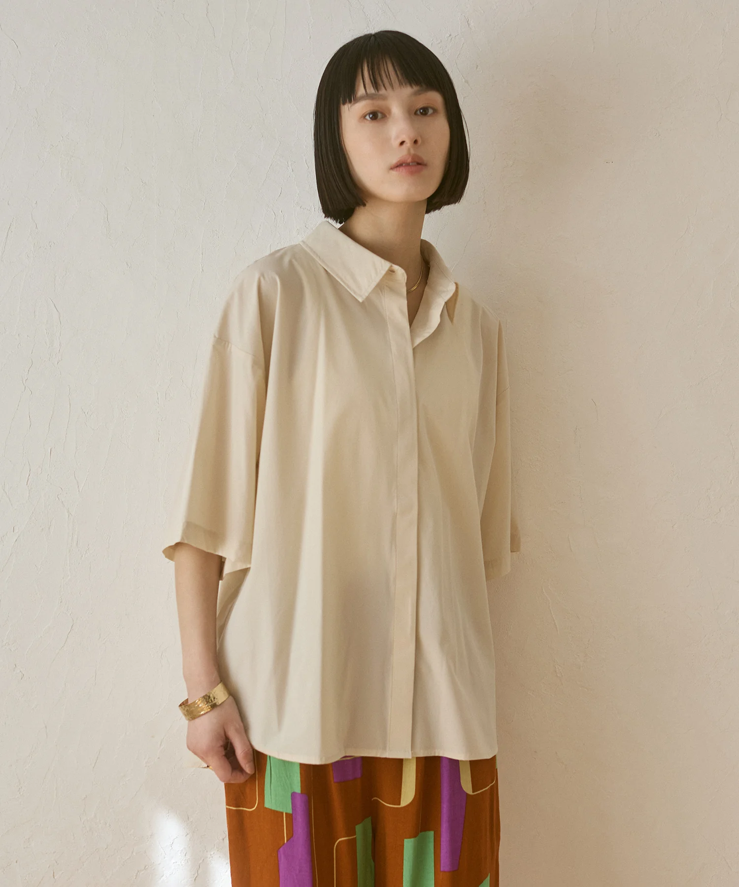 【新色追加】【接触冷感】 バックタックシャツ