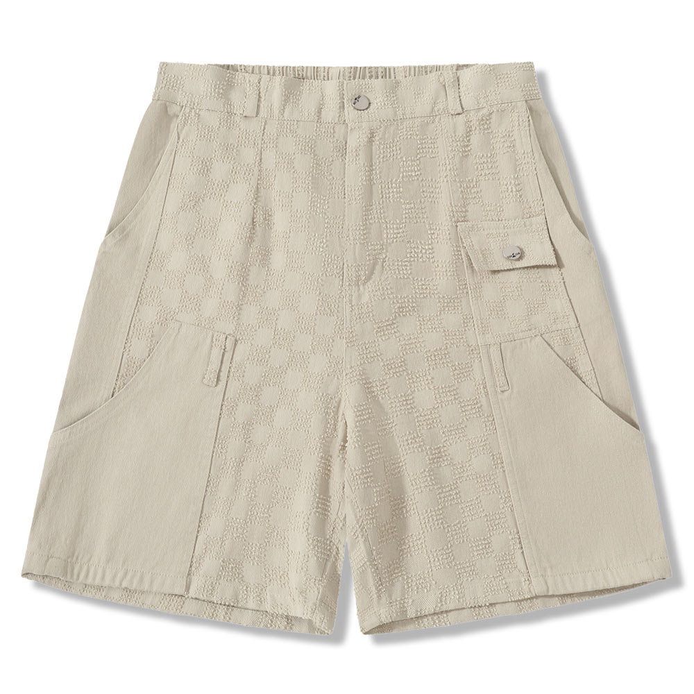 アメカジウォッシュドチェックジャカードワークパンツ 