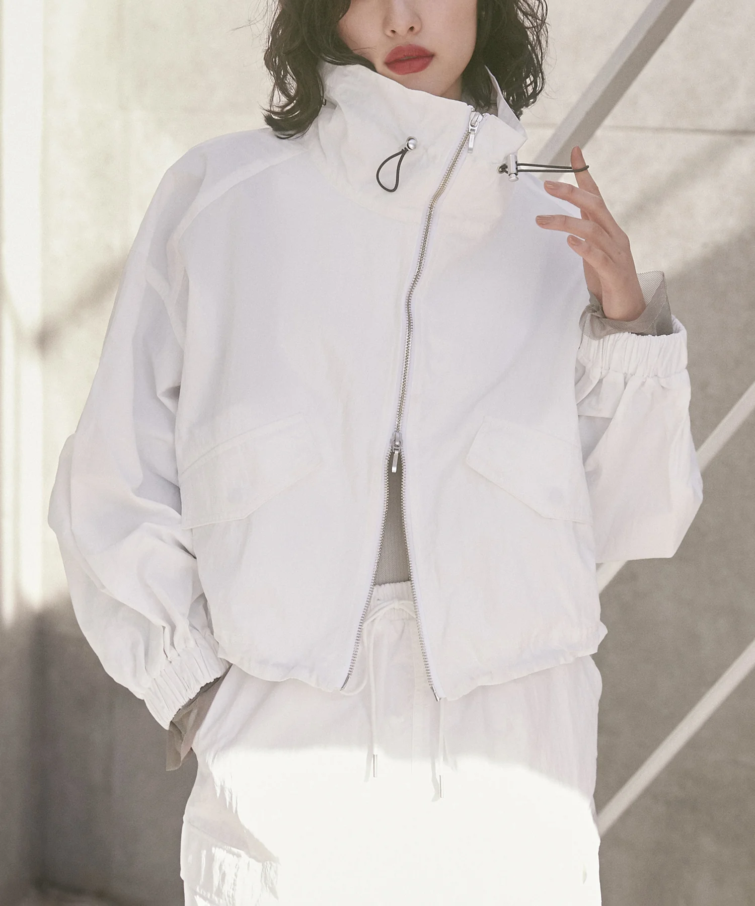 【撥水加工】グログラン ショートブルゾン