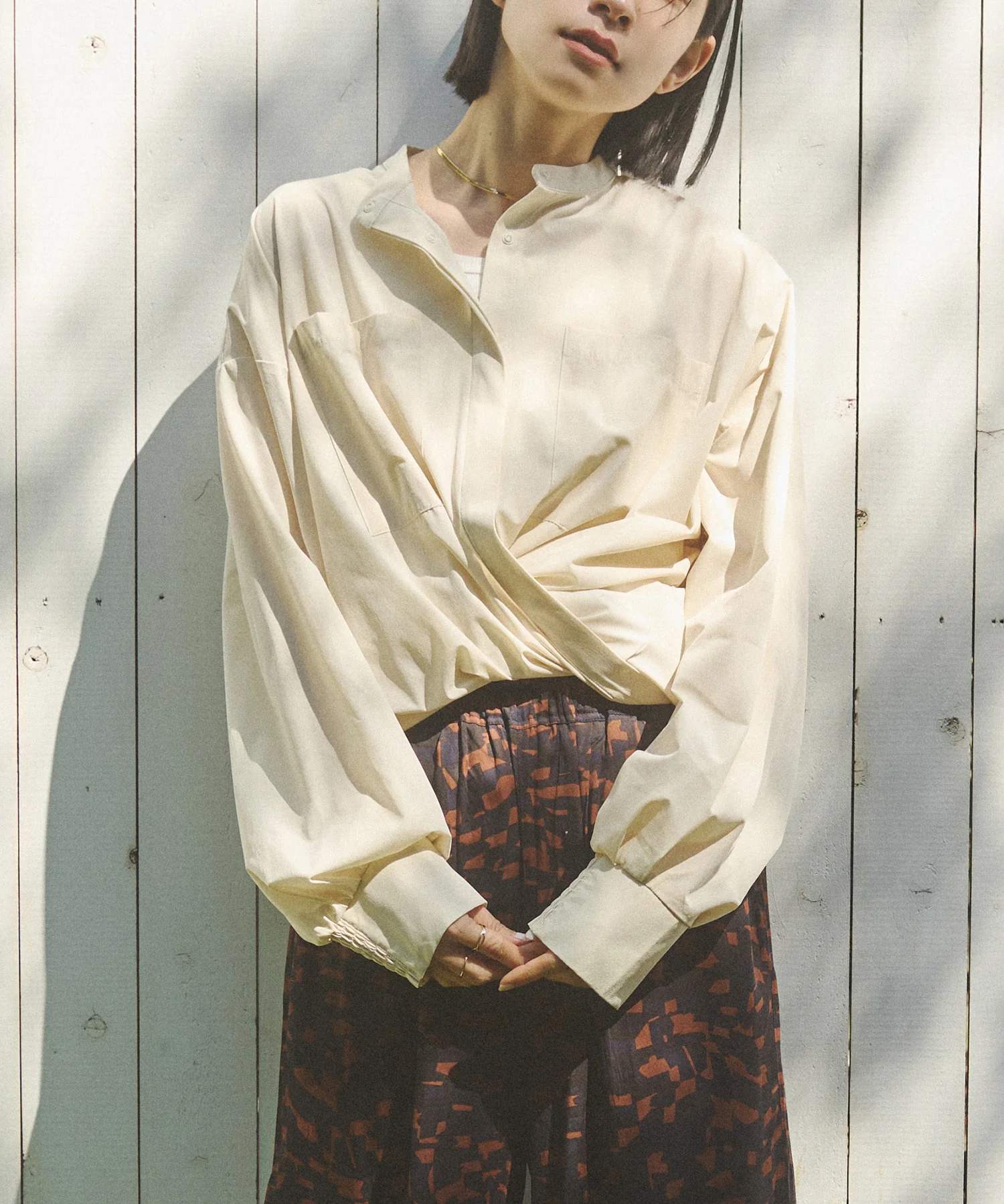 【新色追加】【接触冷感】2WAY カシュクールシャツ