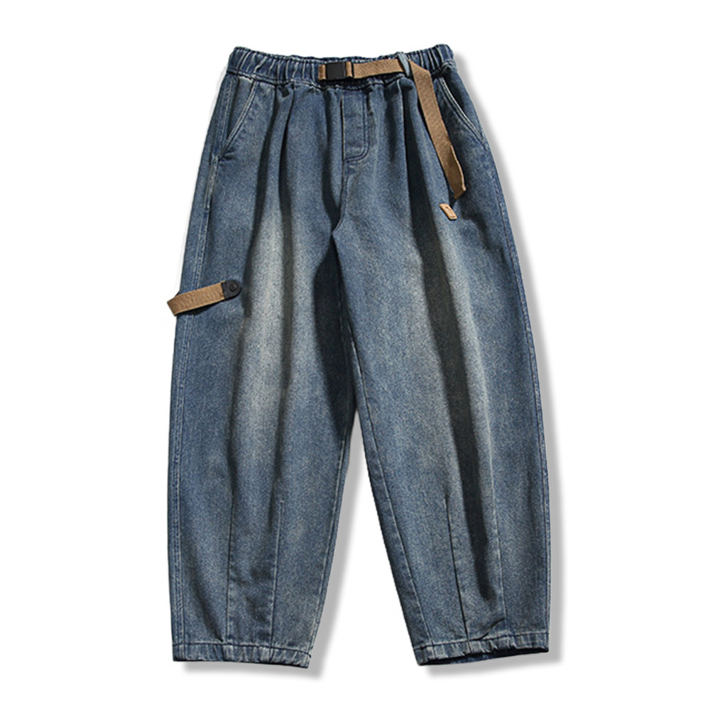 アメリカンヴィンテージ風　ワークテイストデニムバルーンシルエットパンツ