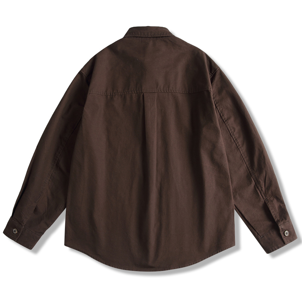 エスニック調ハンドメイドボタン　ペイズリークロスステッチ刺繍シャツ