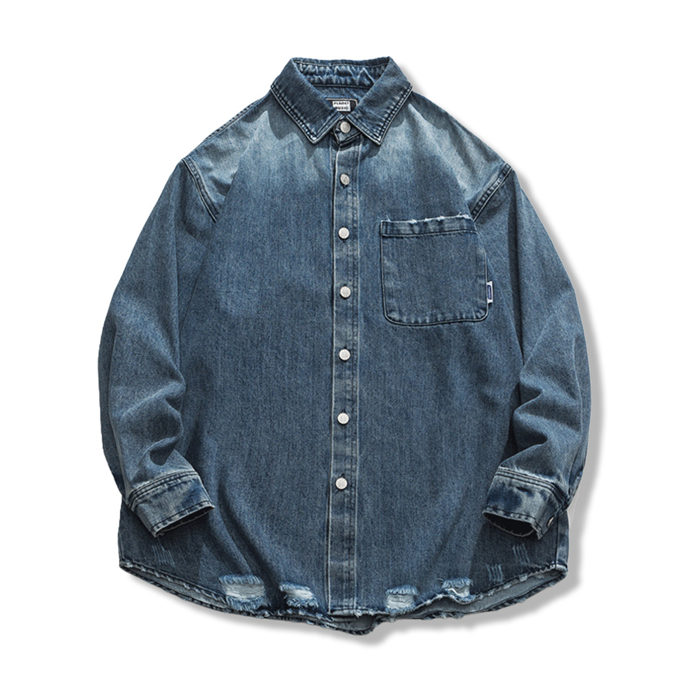 アメリカンヴィンテージ　ダメージ加工デニムシャツ
