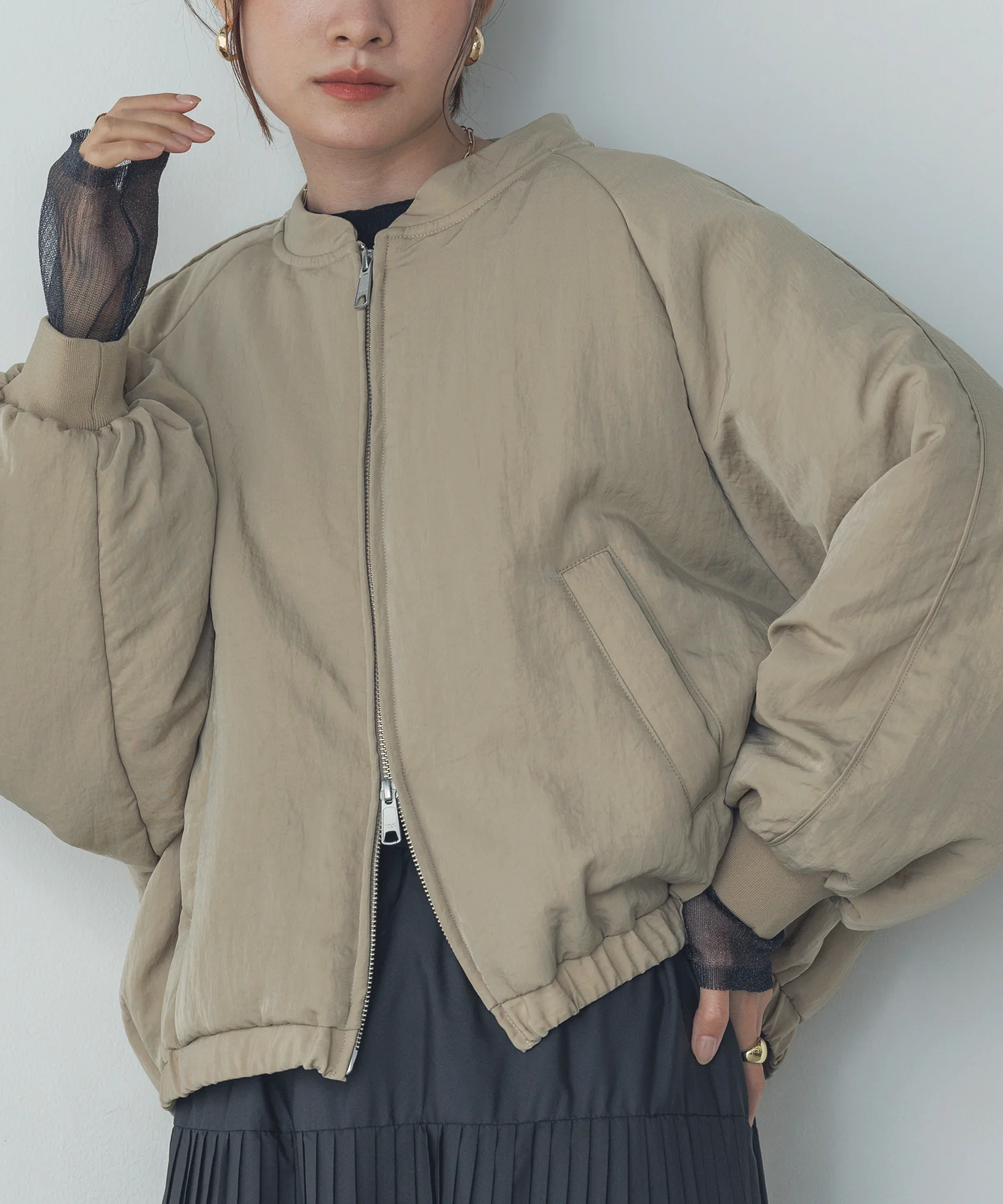 ナイロンツイル バルーンブルゾン