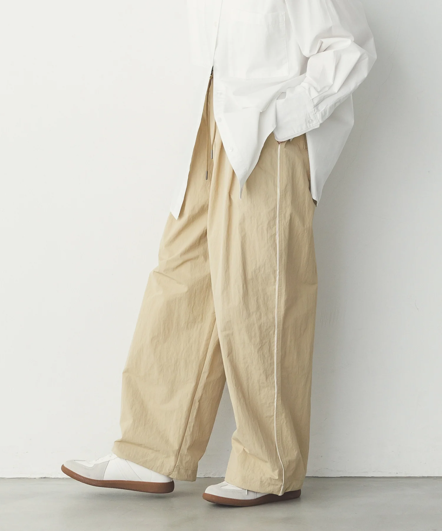 【撥水加工】グログラン タックパンツ