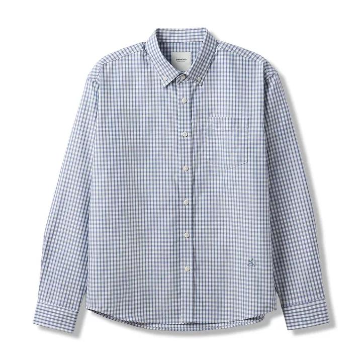 ライト液アンモニア加工コットン　スムースタッチ・防シワイージーケア 　チェック柄長袖シャツ